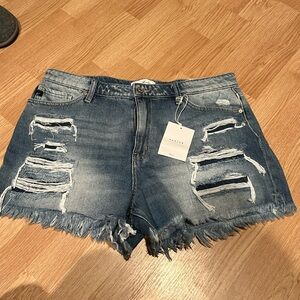 KanCan Blue Distressed Jean Shorts